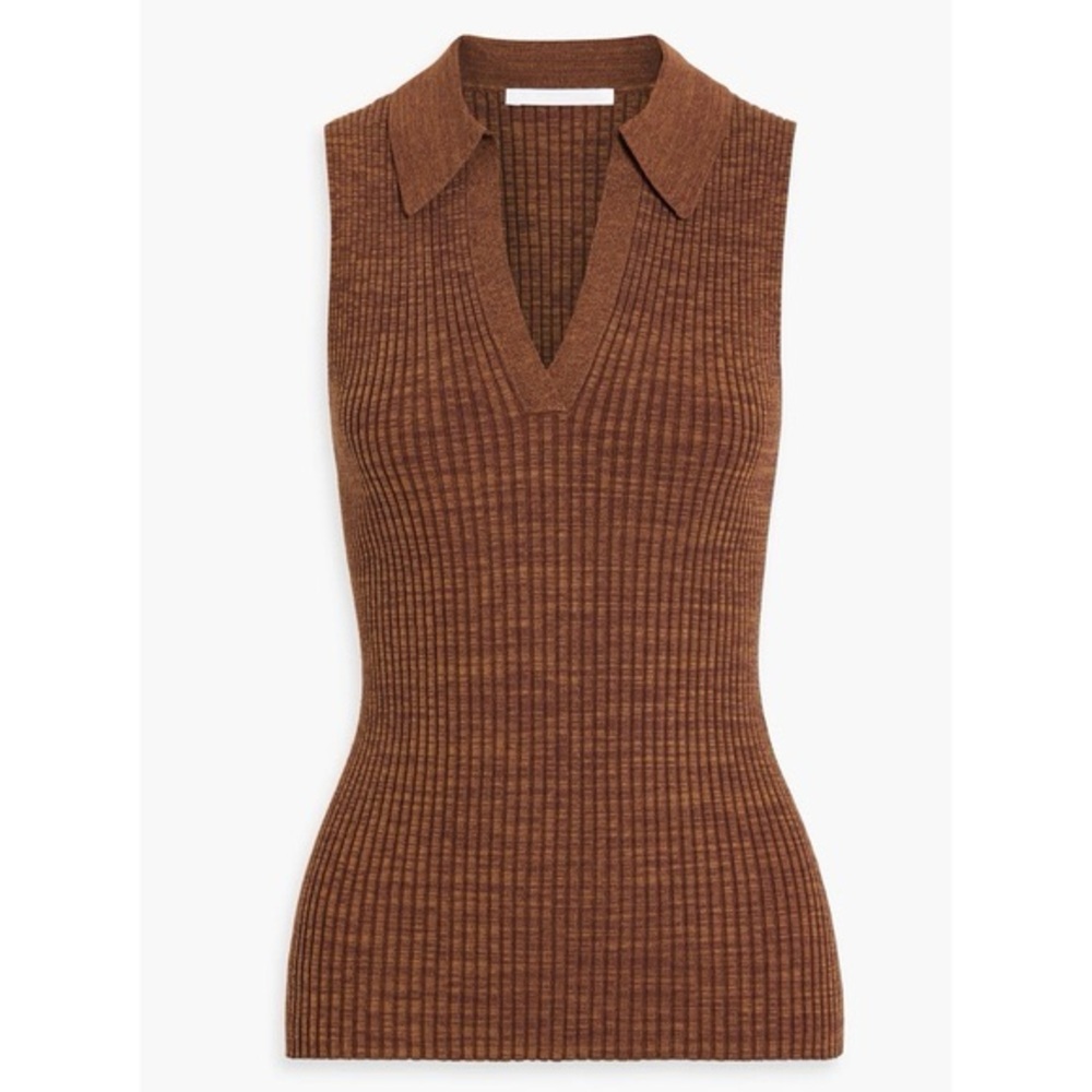 Helmut Lang Ribbed Knit Sleeveless Top XL